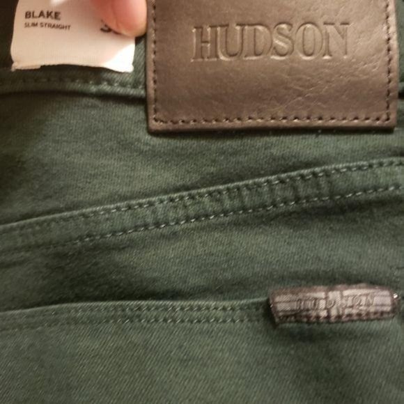 Hudson Blake Slim Straight Fit Teal Pants - Picture 6 of 7